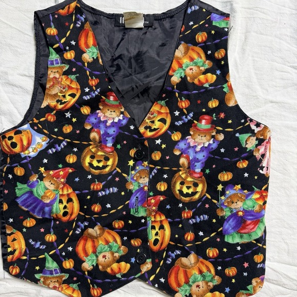 111 Main Other - VTG 80s 90s CHILD'S MEDIUM HALLOWEEN VEST BY 111 MAIN PUMPKIN